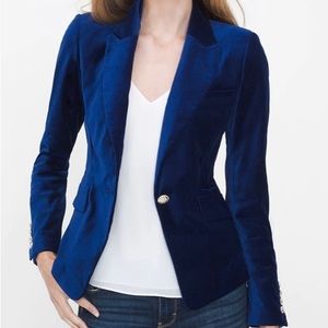 White House Black Market Blue Depths Velvet Blazer, Size 4
